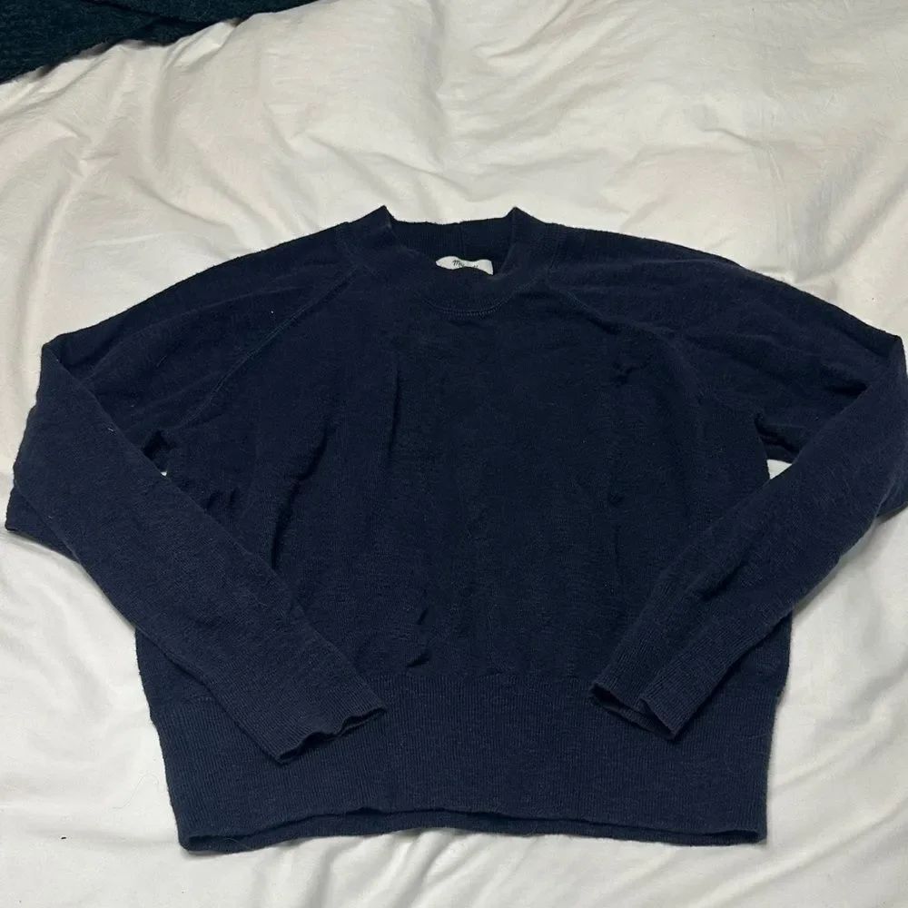 Madewell Deep Blue Crewneck Sweater - Picture 3 of 6